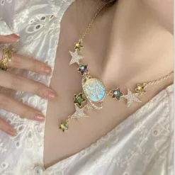 Vintage Style Star Alloy Inlay Rhinestones Women's Pendant Necklace -Deals Glis Jewel Store 1681845368503013376