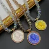 Vintage Style Portrait Round Alloy Glass Women's Pendant Necklace
