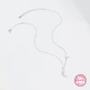 Luxurious Star Moon Sterling Silver Plating White Gold Plated Pendant Necklace
