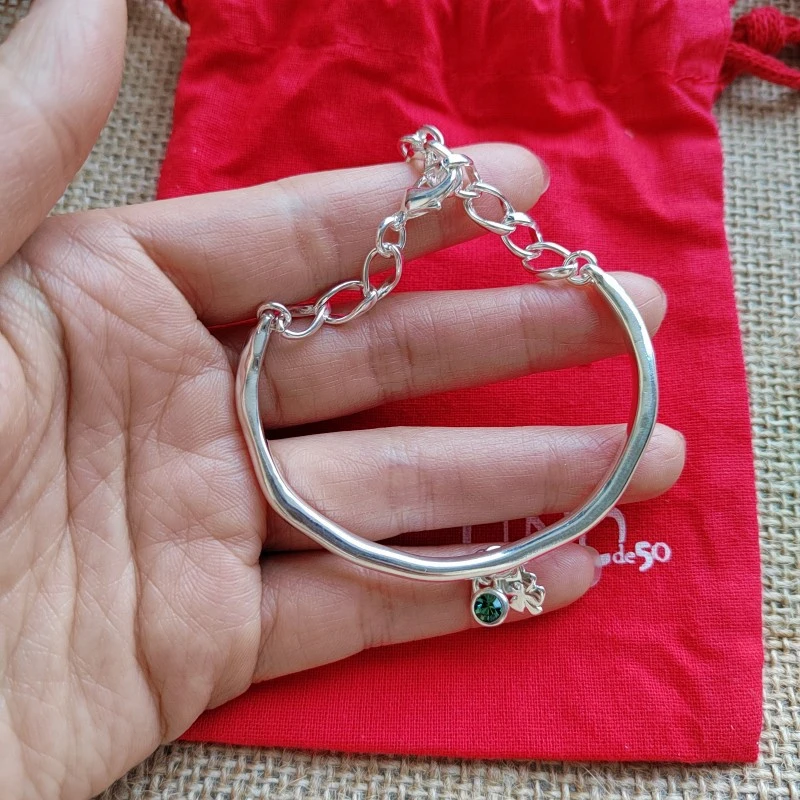 Chinoiserie Flower Artificial Crystal Silver Plated Wholesale Bangle 3 Chinoiserie Flower Artificial Crystal Silver Plated Wholesale Bangle - Image 3