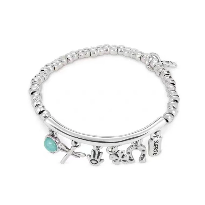 Sweet Insect Flower Turquoise Silver Plated Wholesale Bracelets 5 Sweet Insect Flower Turquoise Silver Plated Wholesale Bracelets - Image 5