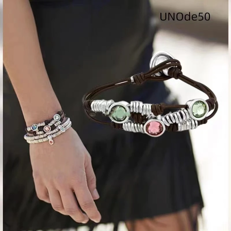 Commute Round Crystal Leather Rope Wholesale Bracelets 1 Commute Round Crystal Leather Rope Wholesale Bracelets