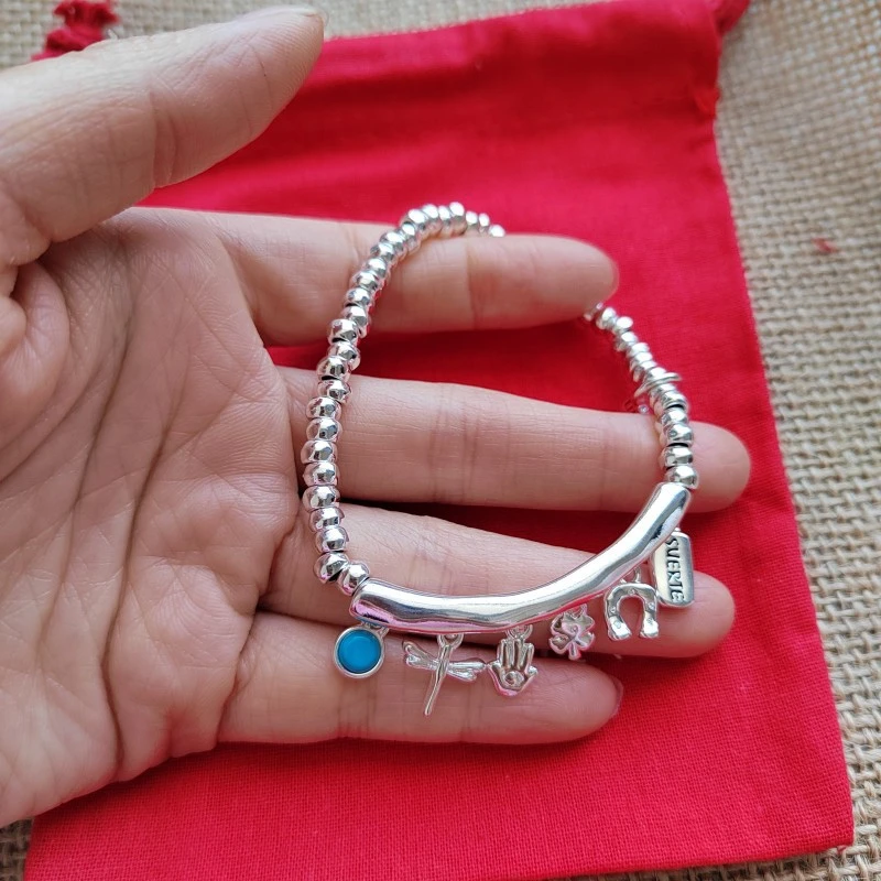 Sweet Insect Flower Turquoise Silver Plated Wholesale Bracelets 4 Sweet Insect Flower Turquoise Silver Plated Wholesale Bracelets - Image 4