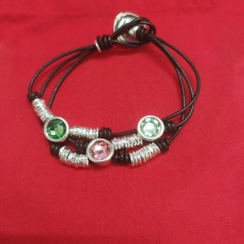 Commute Round Crystal Leather Rope Wholesale Bracelets 6 Commute Round Crystal Leather Rope Wholesale Bracelets - Image 6