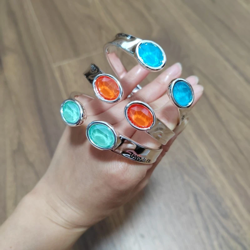 Sweet Water Droplets Artificial Crystal Silver Plated Wholesale Cuff Bracelets 4 Sweet Water Droplets Artificial Crystal Silver Plated Wholesale Cuff Bracelets - Image 4