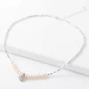Lady Solid Color Freshwater Pearl Copper Beaded Plating Necklace