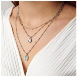 Casual Elegant Water Droplets Silver Plated Plating Inlay Artificial Crystal Women's Layered Necklaces