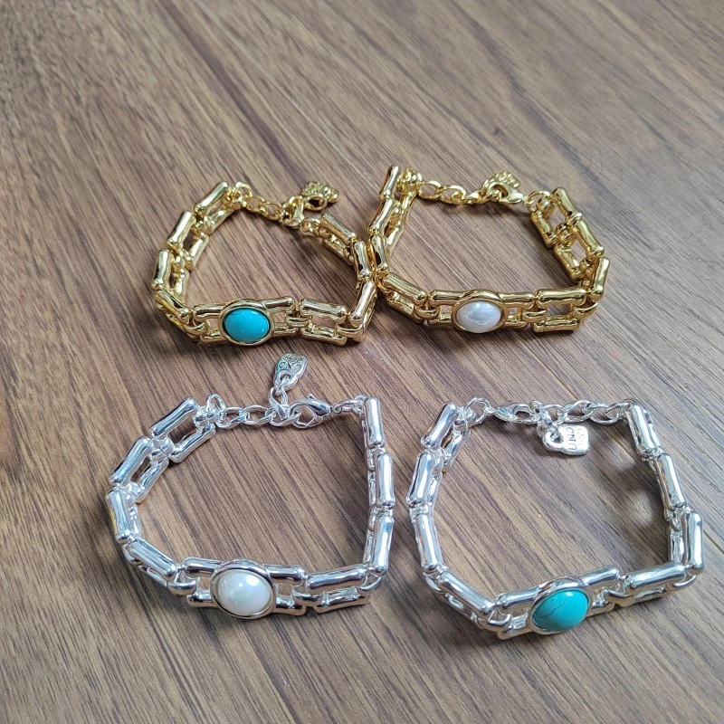 Simple Style Square Turquoise Silver Plated Wholesale Bracelets 5 Simple Style Square Turquoise Silver Plated Wholesale Bracelets - Image 5