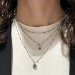 Casual Elegant Water Droplets Silver Plated Plating Inlay Artificial Crystal Women's Layered Necklaces -Deals Glis Jewel Store 1682611748768714752