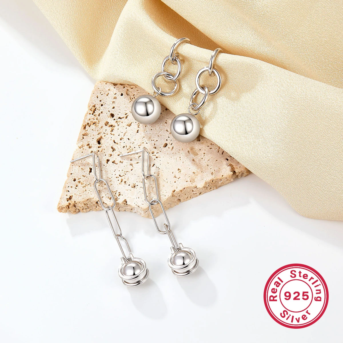 1 Pair Commute Round Inlay Sterling Silver Freshwater Pearl White Gold Plated Drop Earrings 6 1 Pair Commute Round Inlay Sterling Silver Freshwater Pearl White Gold Plated Drop Earrings - Image 6