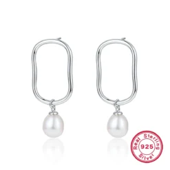 1 Pair Commute Round Inlay Sterling Silver Freshwater Pearl White Gold Plated Drop Earrings 14 1 Pair Commute Round Inlay Sterling Silver Freshwater Pearl White Gold Plated Drop Earrings -Deals Glis Jewel Store 1683335472220344320