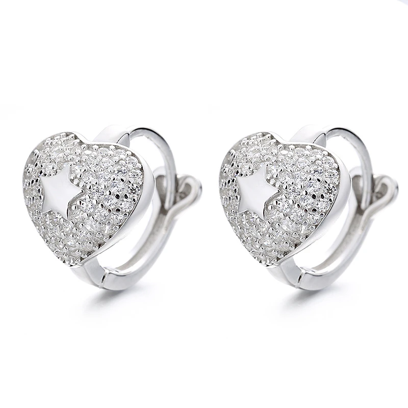 1 Pair Lady Heart Shape Plating Inlay Sterling Silver Artificial Gemstones Earrings 4 1 Pair Lady Heart Shape Plating Inlay Sterling Silver Artificial Gemstones Earrings - Image 4