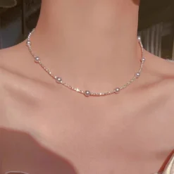 Lady Solid Color Artificial Pearl Sterling Silver Beaded Plating Women's Necklace -Deals Glis Jewel Store 1683653613550964736