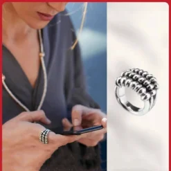 Streetwear Geometric Silver Plated Plating Rings